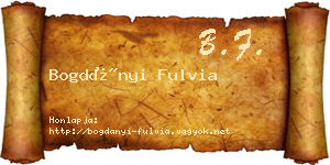 Bogdányi Fulvia névjegykártya